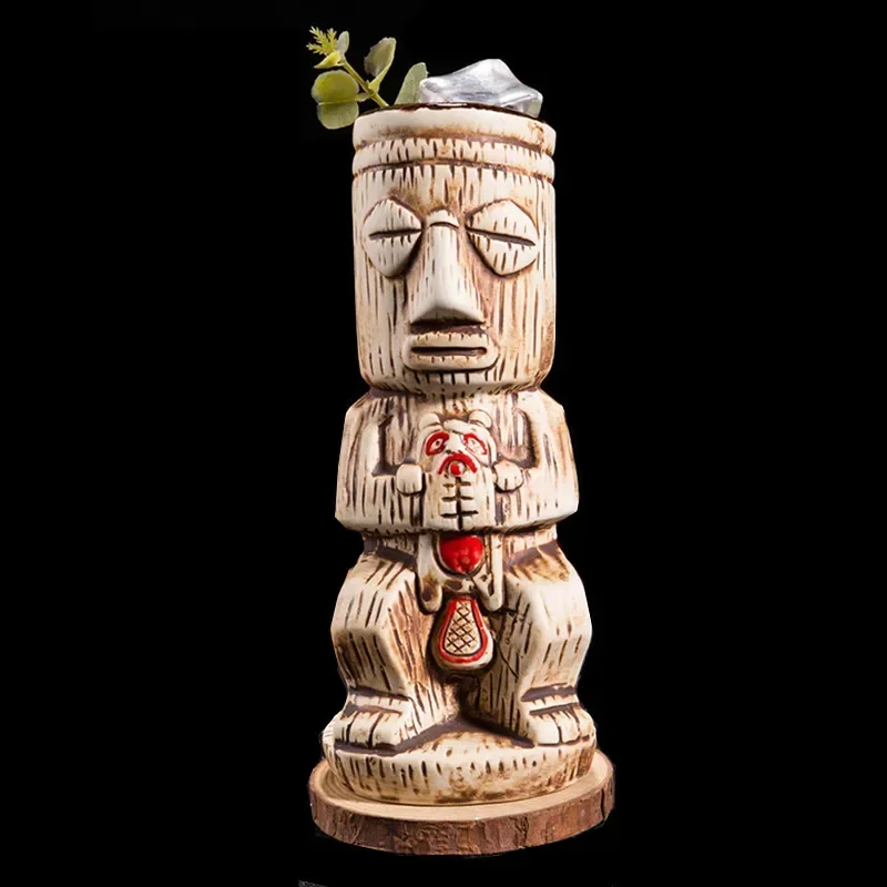 Container Figurine Cool Bar Cups Tiki Mug Hawaii Mask Cups Creative Ceramic Mugs Personalized Home Decoration Luxurious Gift