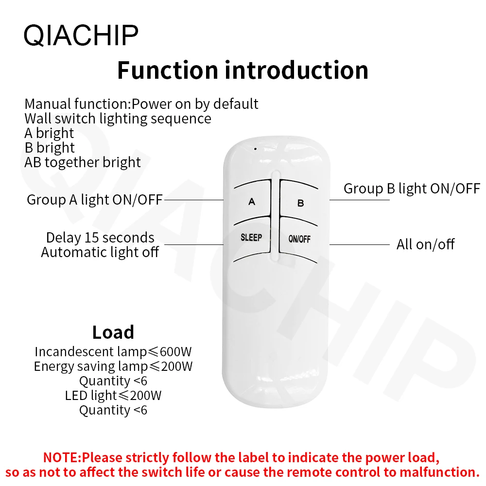 Qiachip 1/2/3 Manier Op/Off 220V Afstandsbediening Schakelaar Lamp Licht Digital Wireless Muur Afstandsbediening schakelaar Ontvanger Zender