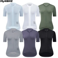 Maillot de Ciclismo para Mujer YKYWBIKE, Camiseta de Manga Corta para Verano, Ligera y Transpirable, para Bicicleta de Carretera, Protección Solar FPS 50+