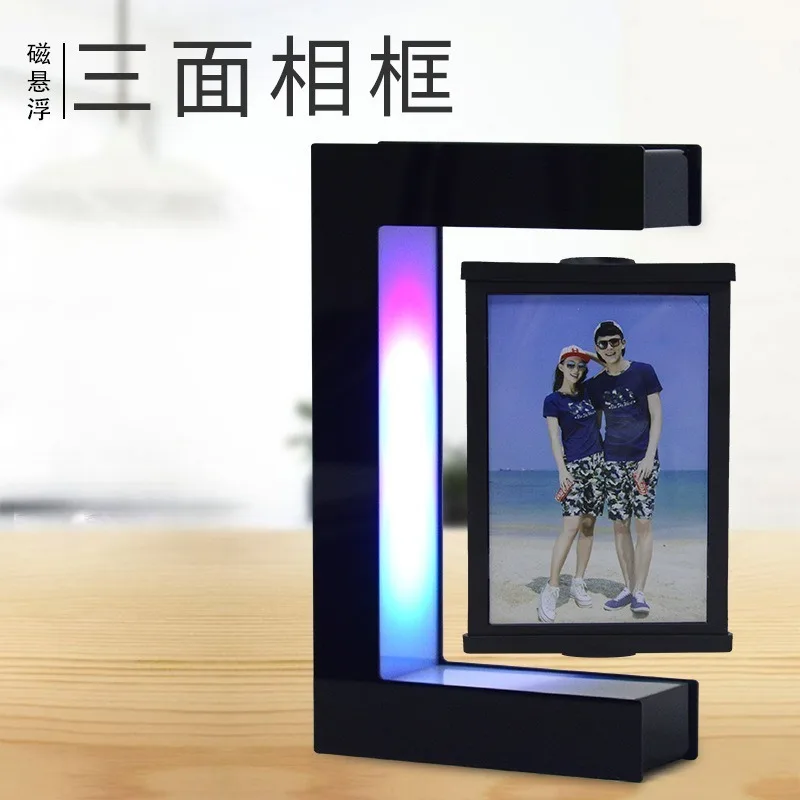 Floating Photo Frame  Levitating  360 Rotating Picture Holder Home Office Desk Creative Gift for Birthday Holiday Kids Friends