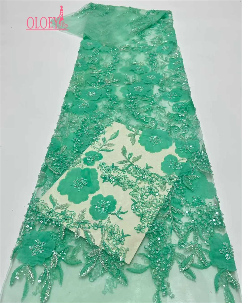 

Handmade Embroidery Net Lace with Beads for Party Evening Dress, Purple Fashion, Exquisite Design