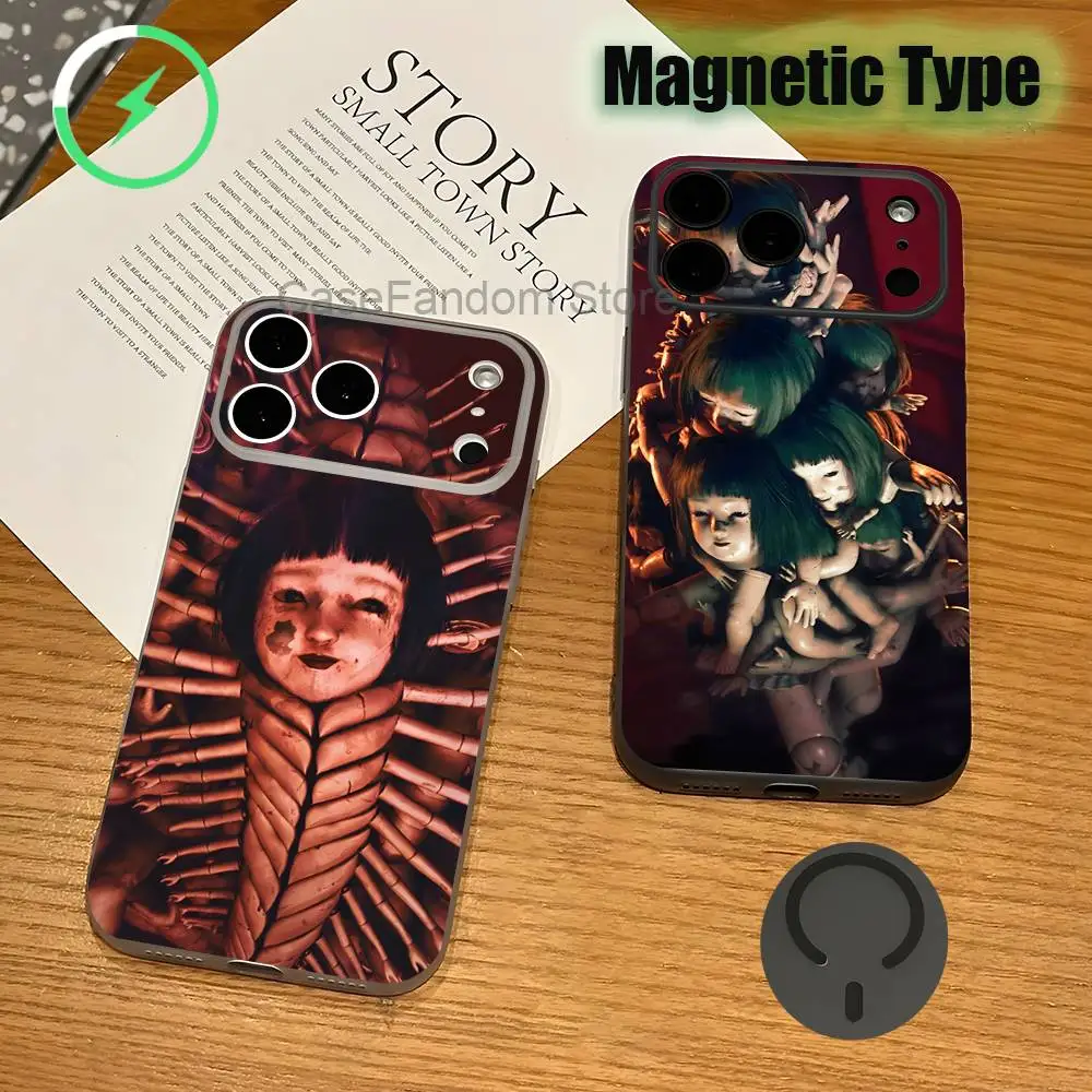 

Horror S-Silent H-HillS F For iPhone 17,16,15,14,13,12,11,Pro,Max,Plus Transparent gray Phone Case Magnetic Wireless Charging