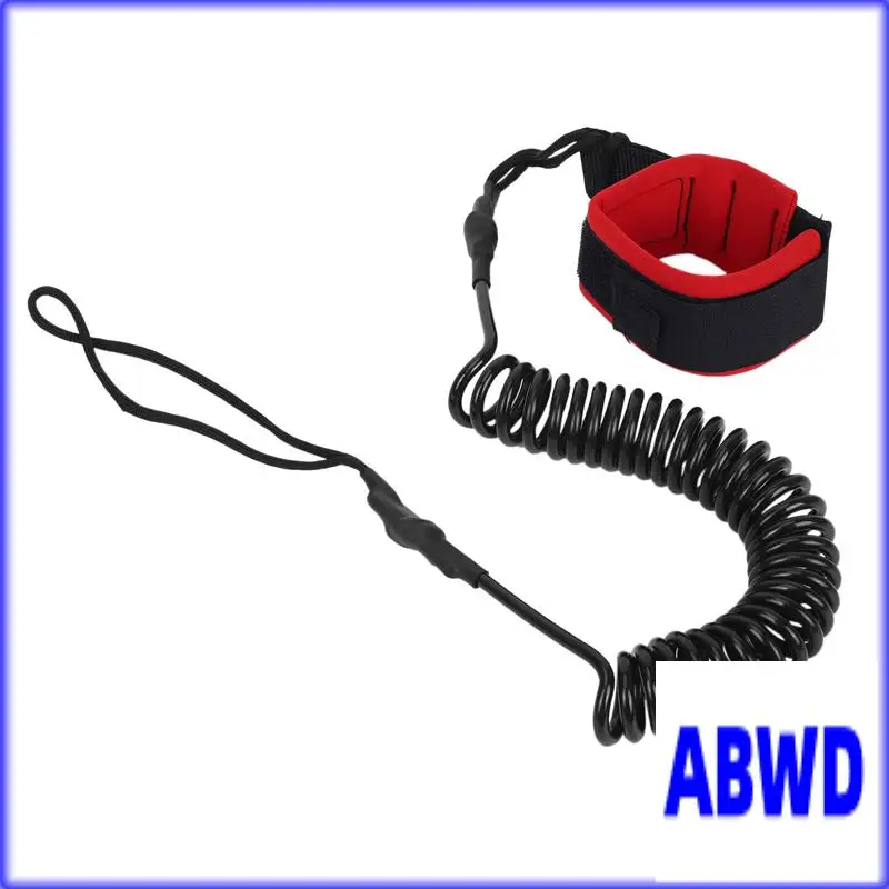 WD-3Pcs 10.6Ft الكاحل المقود تصفح ملفوف مجداف وقوف مجلس أسود بولي يوريثان مجداف مجلس القدم الساق حبل