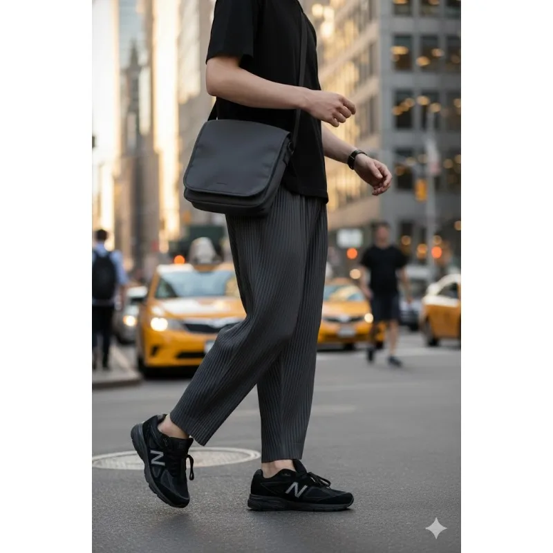 

Miyake плиссированные прямые брюки плиссе мужские 2026 летние драпированные эластичные повседневные брюки с редисом свободные тонкие брюки свободные большие размеры