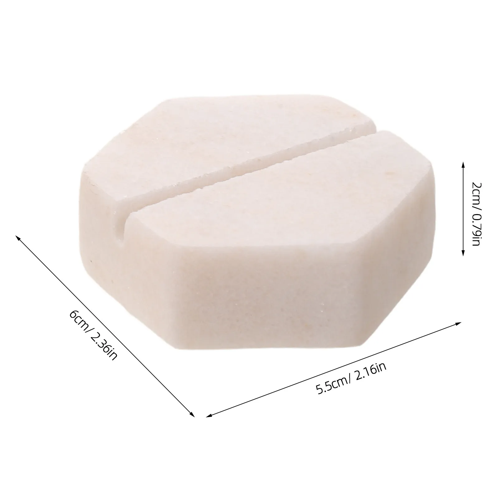 2Pcs Marble Business Card Holder Desktop Office Geometric Card Stand Organizer Hexagon Shape 2.36x2.17 Stylish Marble Desk Memo