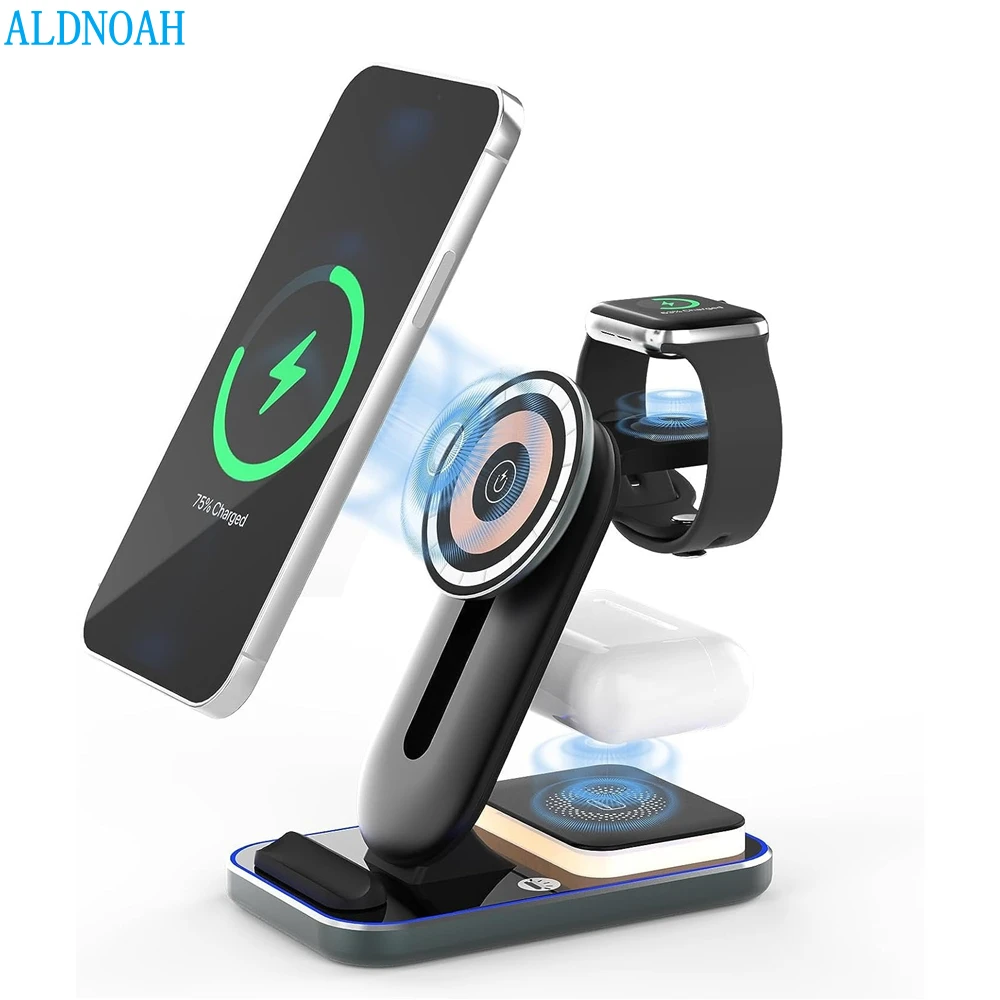 3 in 1 Wireless Charging Station for iPhone 14 13 12 11 X 8 15W Fast Charger Stand for iWatch Ultra 8 7 6 5 4 3 AirPods Pro 3 2