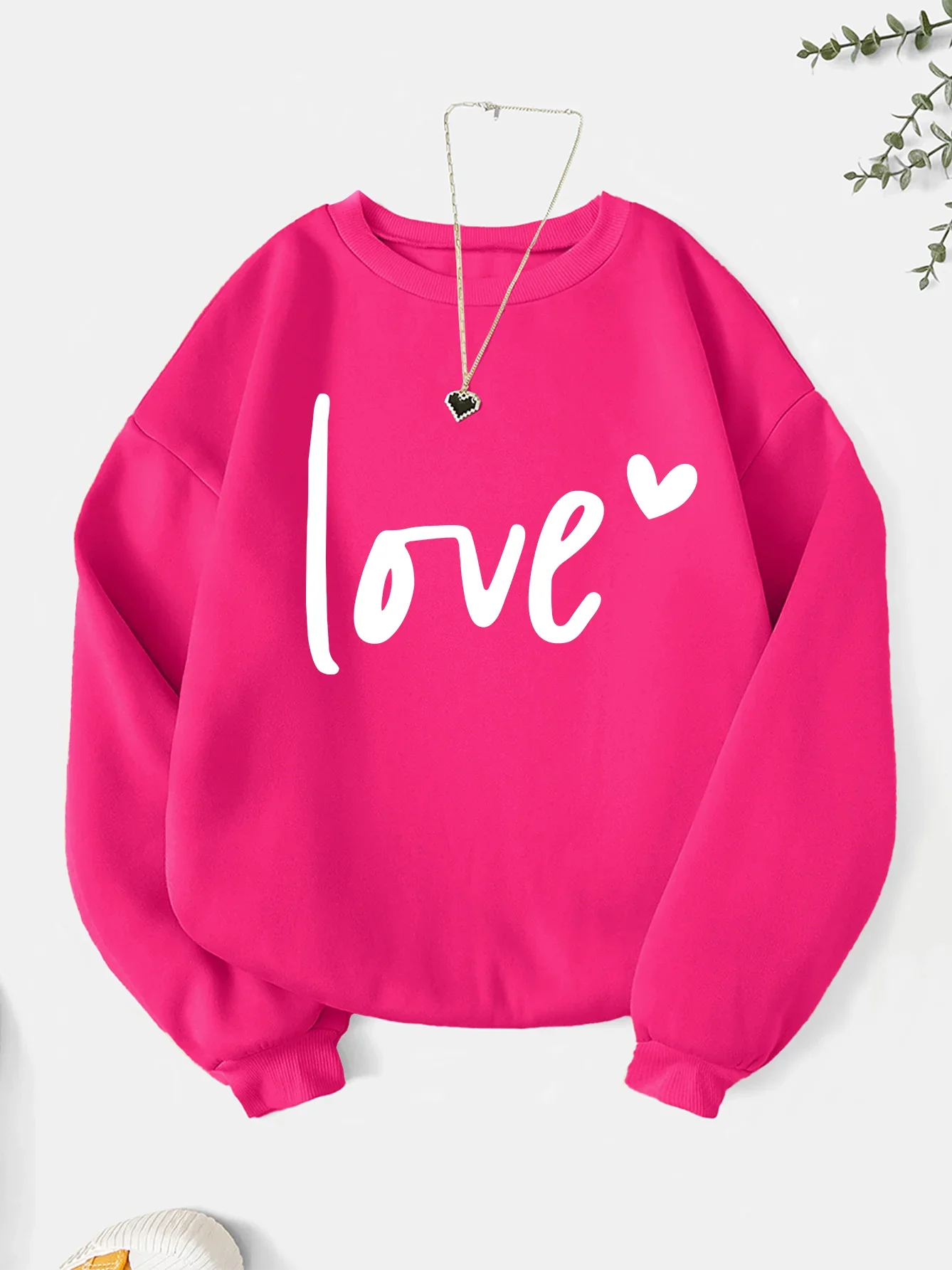 2024 New Fashion Letter Print Sweatshirt Crew Neck Casual Sweatshirt for Winter & Fall Women's Clothing