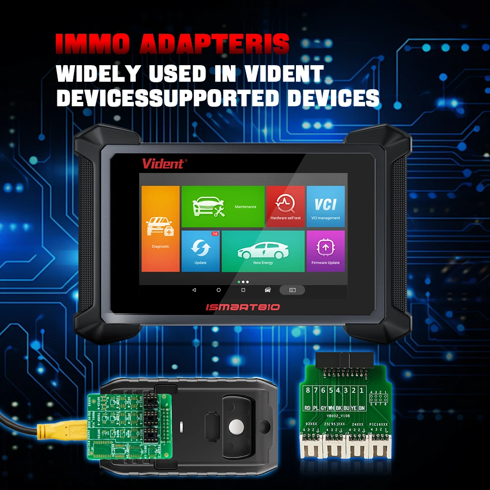 VIDENT iSmart810 BT Car Diagnostic Tool OBD2 Scanner ECU Coding Support DoIP&CAN FD Oil/EPB/ABS/TCM ,ect 40 Resets Funtion