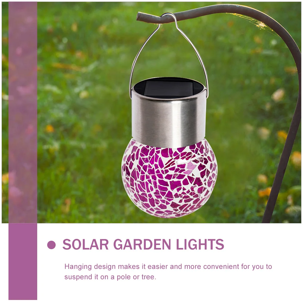 

Solar Glass Light Waterproof Hanging Lantern Crack Decorative Garden Outdoor Lighting Globe Solar Powered Lights Lamp