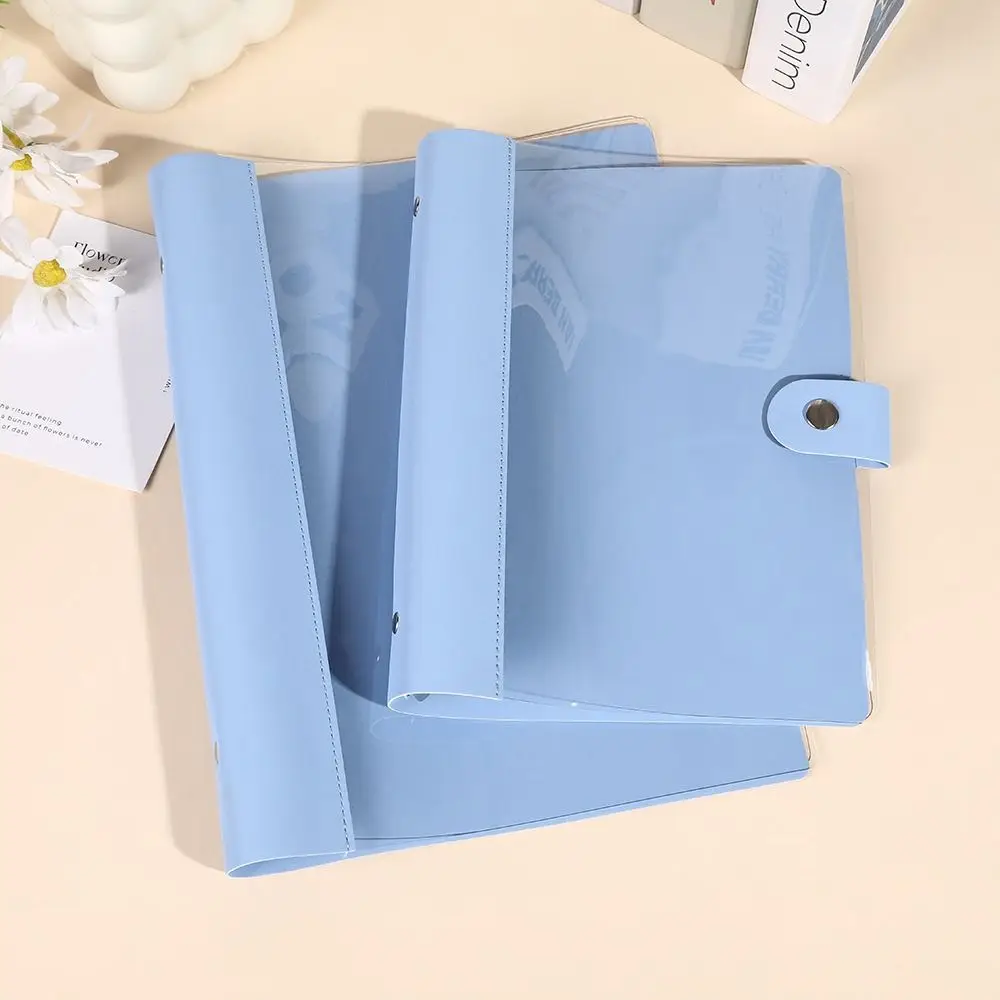 A5/B5 Notebook Cover Splicing Leather Loose-leaf Binder Binder Cover Large Capacity Semi Transparent Diary Notepad Shell