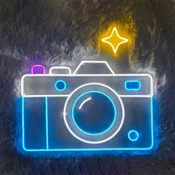 Custom Camera Neon Sign for Wall Art Decor Kids Girl Bedroom Live Room Sign Bar Beer Club Business Shop Neon