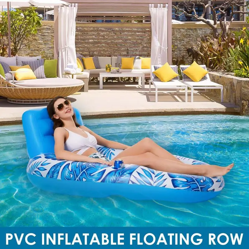 Pool Floating Lounger Lounger Floating Chair With Cup Holder Recliner Water Float Raft Multifunctional For Garden Backyard Party