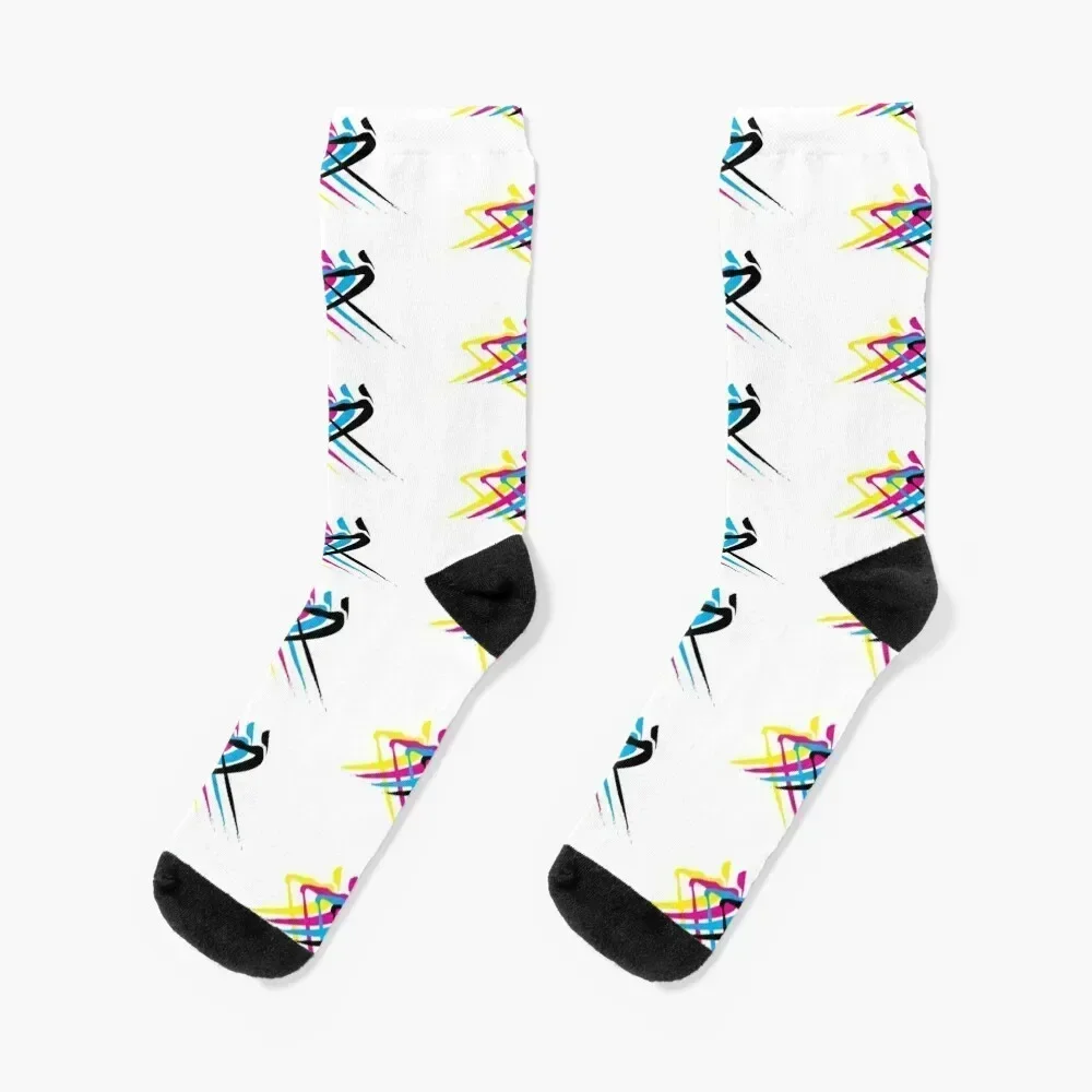 

Rower in CMYK ink 4 Socks compression halloween winter gifts Women's Socks Men's