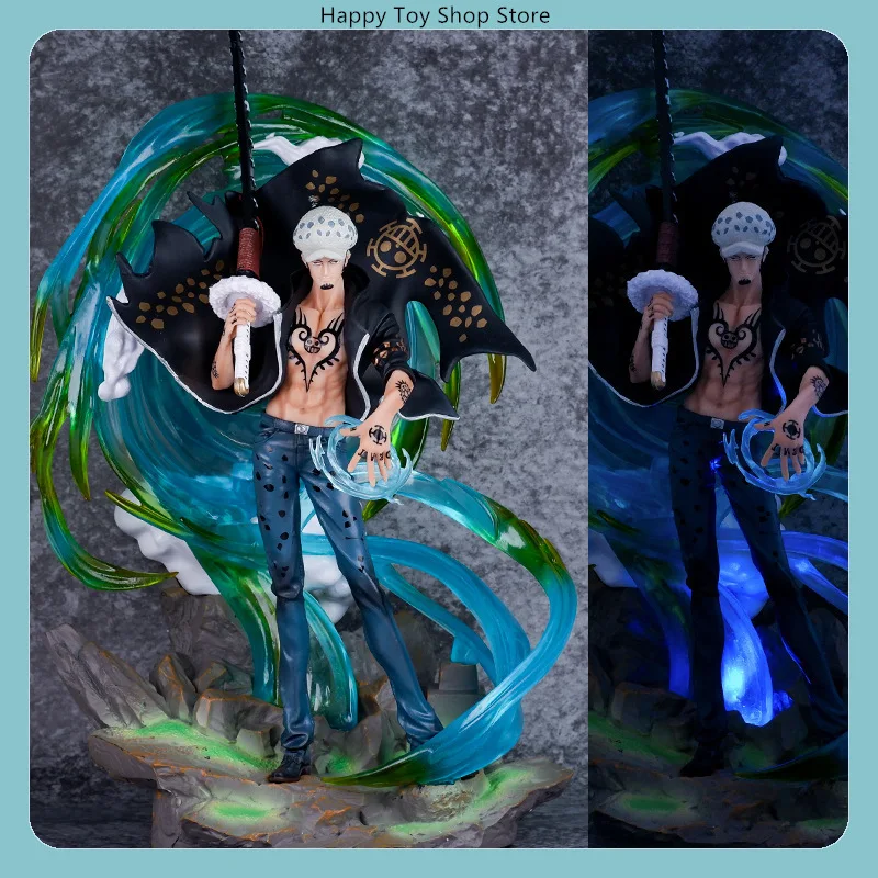 

​ ​ Цельный Trafalgar Law dream Ver Oka Shichibukai 43 см, светящаяся сцена, статуя, аниме-фигурка, модель, украшение для рабочего стола, подарок ​