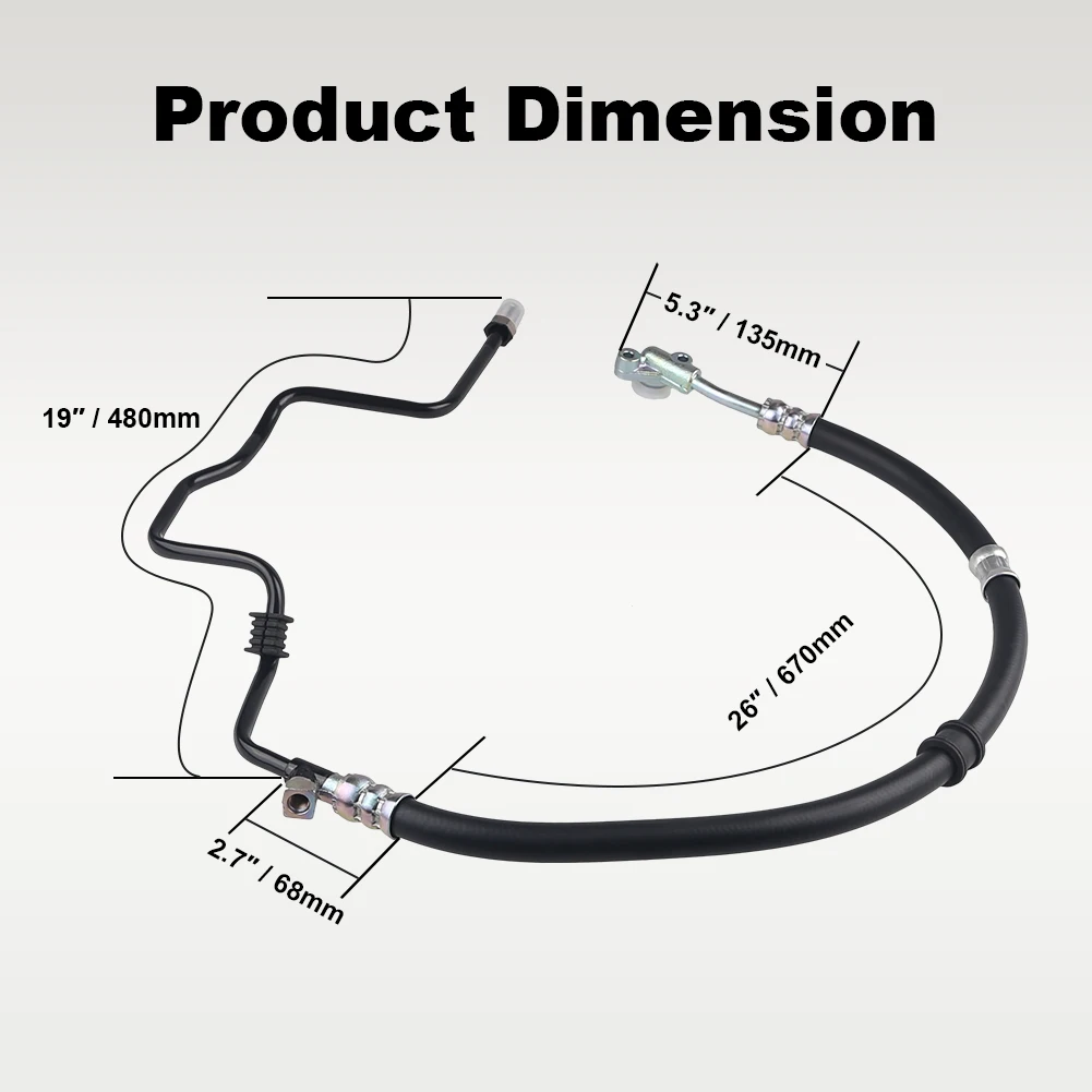 Power Steering Pressure Hose Assembly For Acura MDX V6 3.5L 2003-2006 Replace 53713S3VA13 3402797 M16 x 1.5 Connector Screw