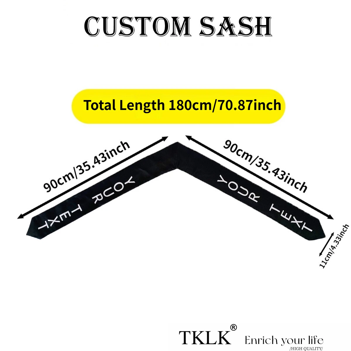 1pc Custom V-Neck Graduation Sash for Decor - Elegantly Matches Academic Attire for Formal Style, Ideal for Bachelor Gowns