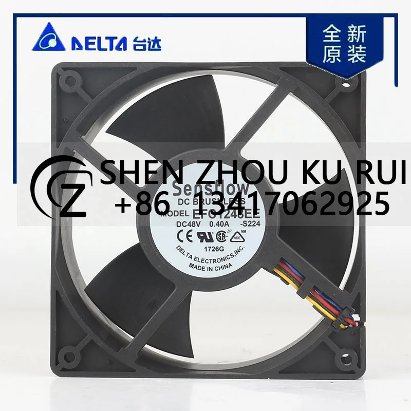 

Delta EFC1248EE-S224 12V 24V DC48V 0.40A AC EC 12038 120x120x38MM 12CM High air volume Server 4-wire PWM ball chassis coolingfan