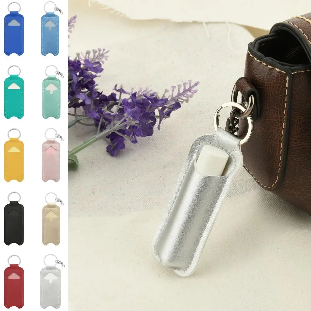 Keychain Lipstick Holder Portable Lipstick Lip Balm Storage Bag with Keychain for Outdoor Use Small for Chapstick for On-the-go