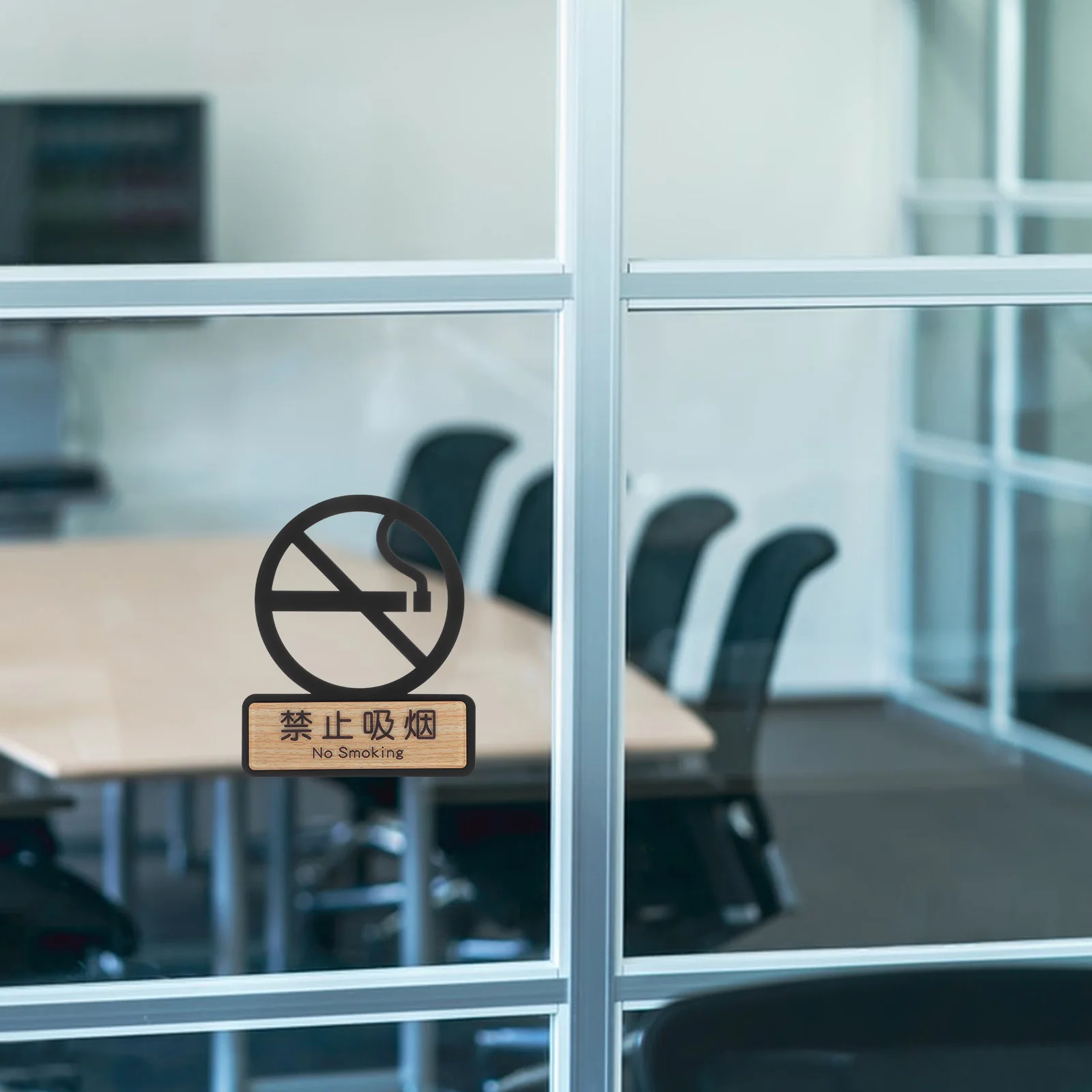 

2pcs Acrylic No Clear Warning Sign Office Restaurant School Use Safety Sticker Outdoor Indoor