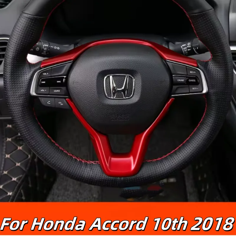 

Car Steering Wheel Trim Circle Sequins Cover Sticker Interior Moulding For Honda Accord 10th X 2018-2019 2021 2022 Accessories