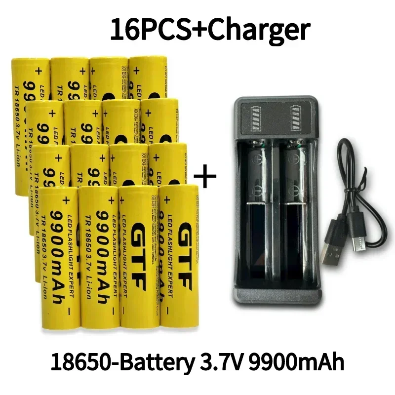 18650 rechargeable battery 2024 best-selling 3.7V9900Mah lithium-ion battery with charger for remote control of computer shavers