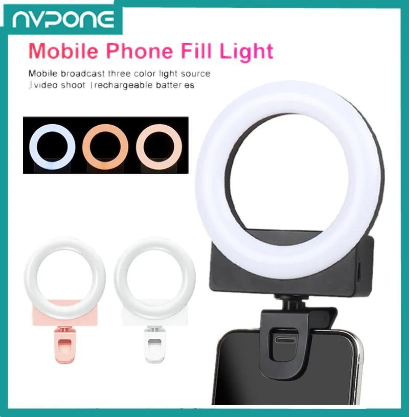 휴대폰 필 라이트, LED 셀피 링 라이트, 클립, 화상 회의 조명, 3 가지 조명 모드, 스마트폰, 아이폰, 안드로이드 메이크업용