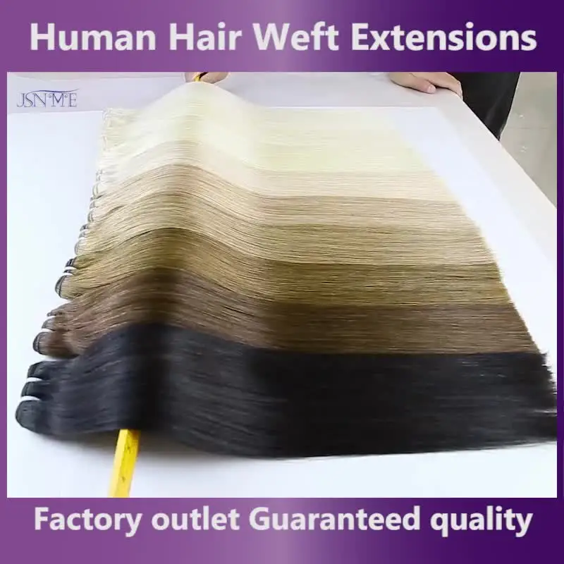 JSNcloser-Extensions de Trame de 100% Vrais Cheveux Humains, Bundles Cousus, Raides, Bruns, Blonds, 14 à 24 Pouces, Peuvent Être Bouclés, pour Femme