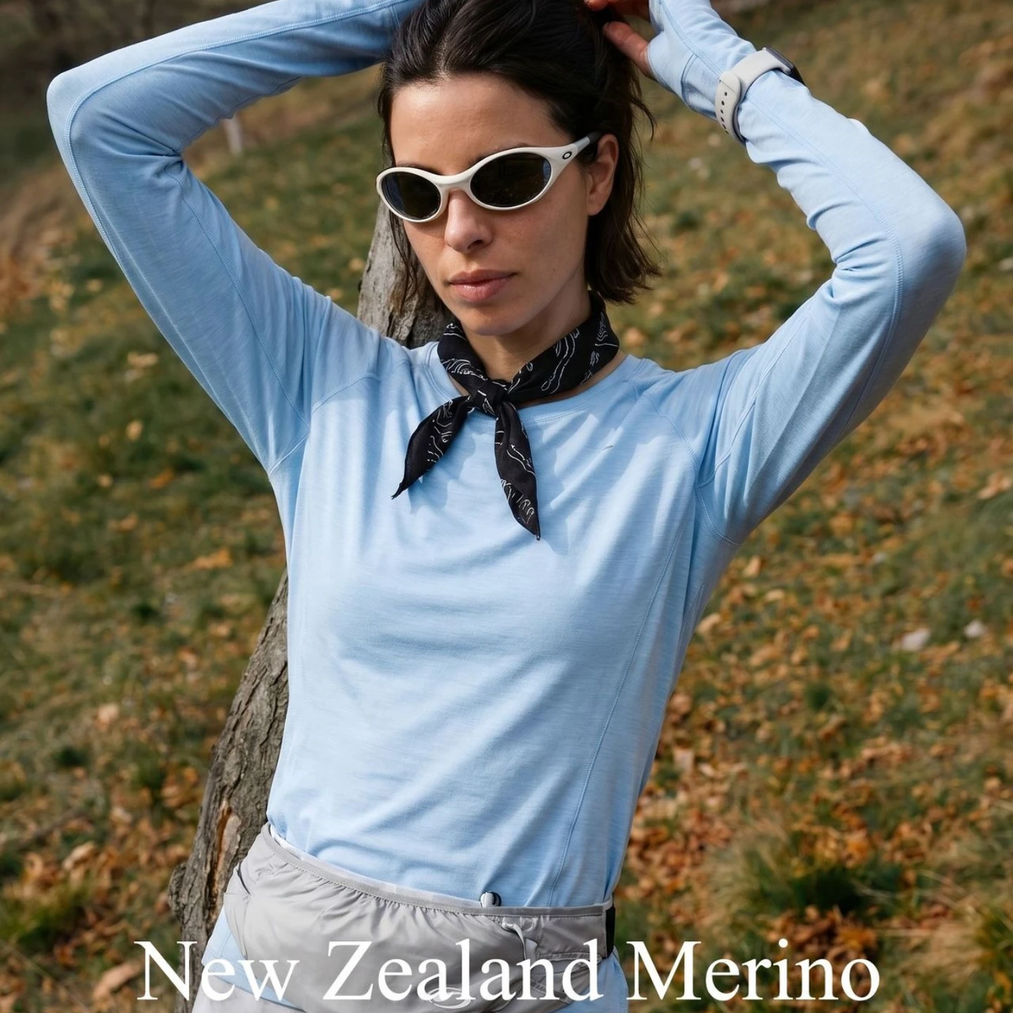 Women's Merino Wool Blend Base Layer Long Sleeve Shirt Lightweight Breathable Athletic Top for Hiking Running Quick Dry Outdoor