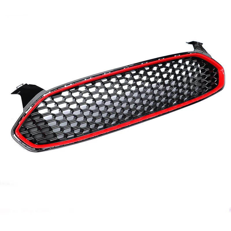 2013 2014 2015 2016 For Ford Fusion Honeycomb Racing Grills Gloss Black Front Bumper Grille Mesh Replace Car Accessories