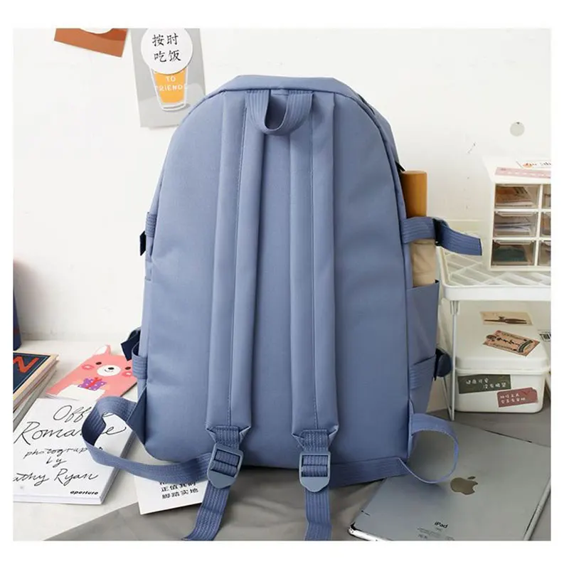 5 قطع حقيبة ظهر نسائية عصرية ذات سعة عالية مقاومة للماء للكلية العصرية للفتيات حقائب مدرسية للكمبيوتر المحمول حقيبة كتب للسفر للفتيات اللطيفة
