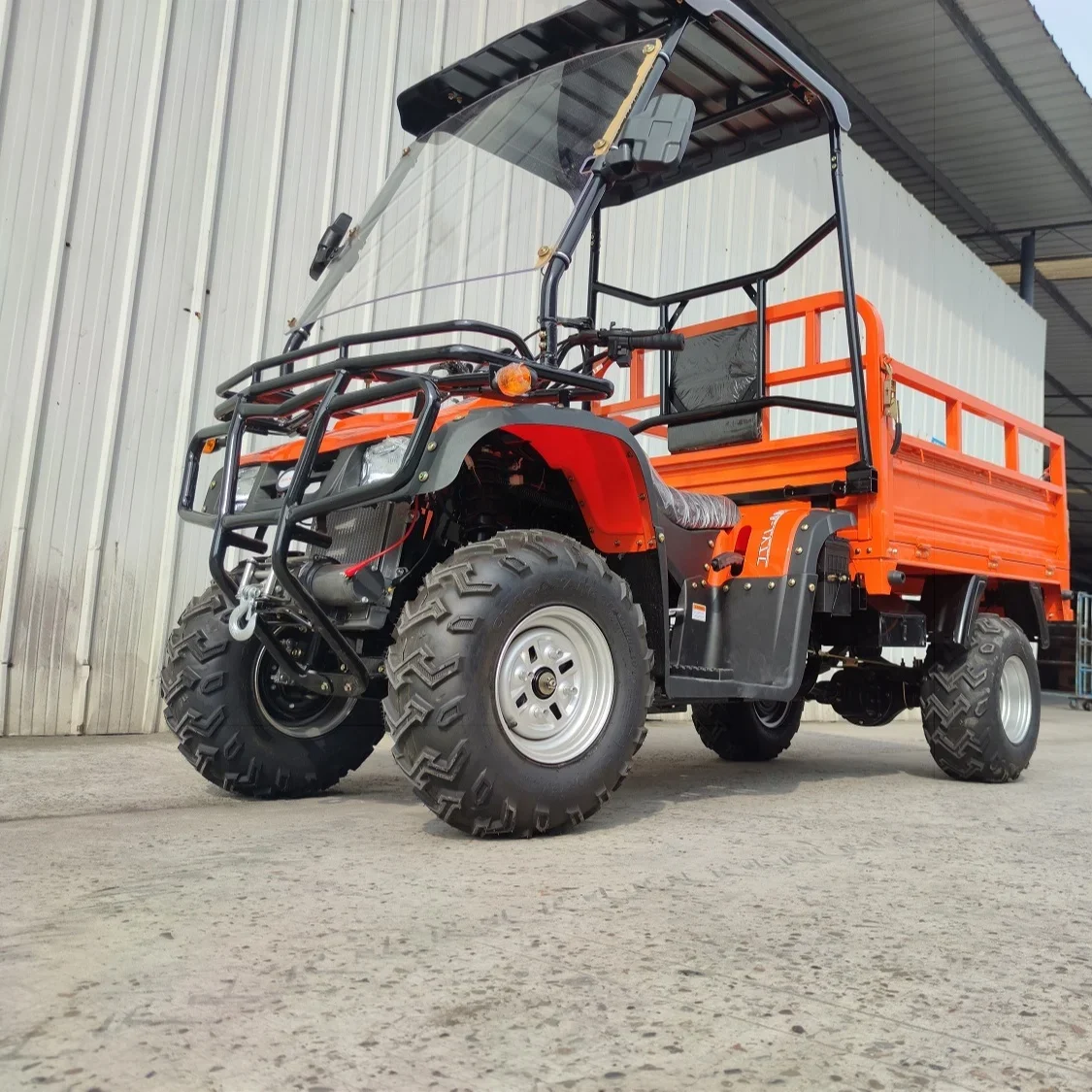 2024 275cc Adult Off Road 2022 4 Wheels Petrol Power Farm ATV With Ceiling Hydraulic Tipping Bucket