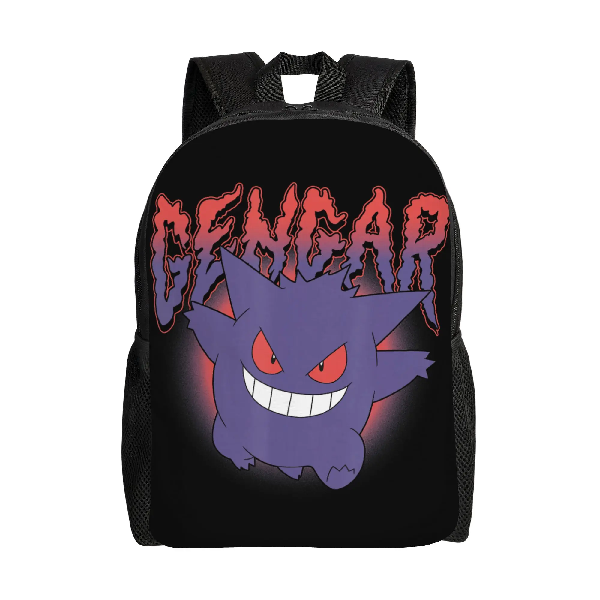 mochilas-bandai-pokemon-gengar-running-creepy-logo-daypack-mochila-para-caminhadas-com-grande-capacidade