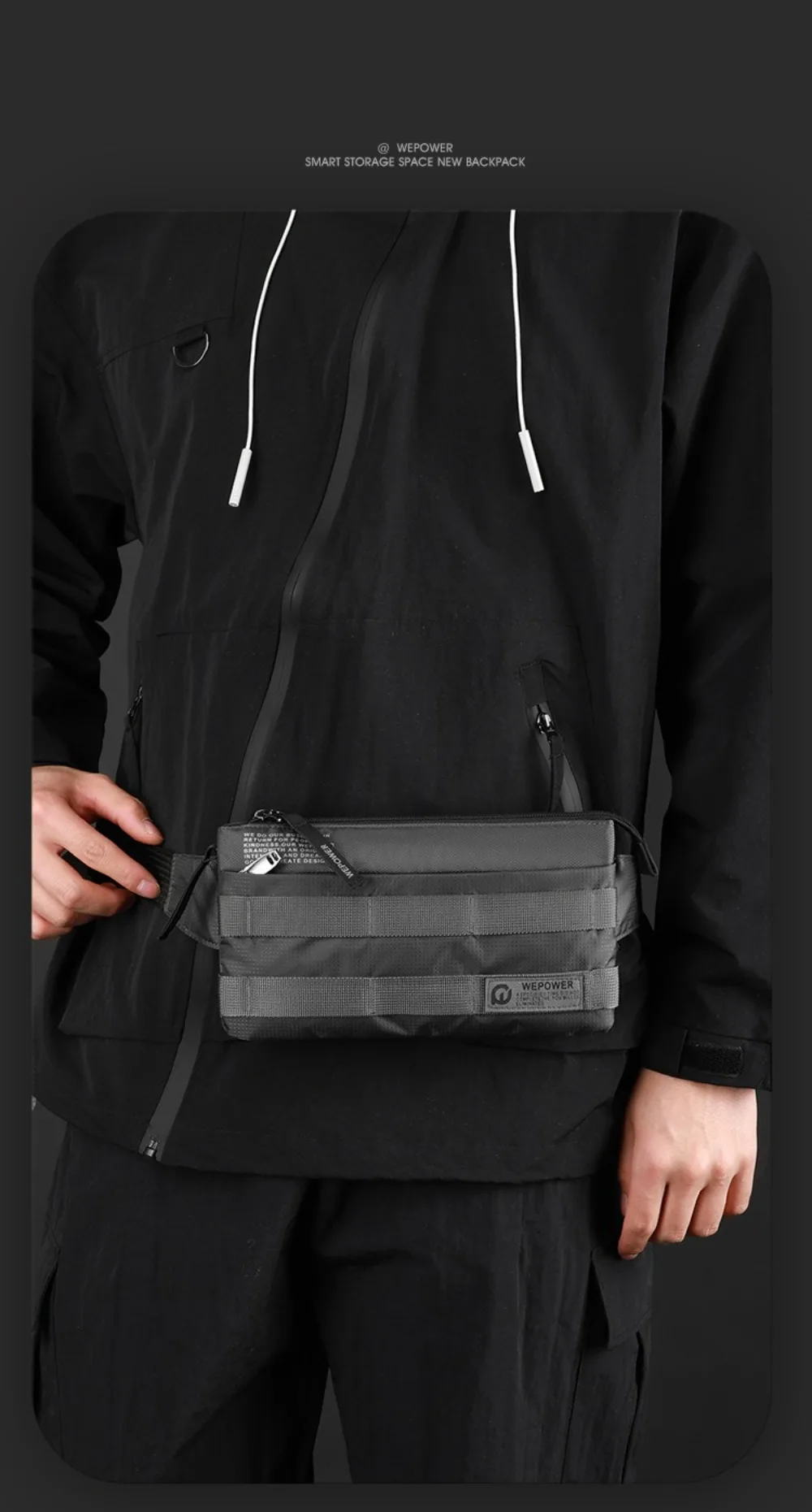 Hochwertige Vintage-Style Herren-Hüfttasche Multifunktionale Kleine Gürteltasche Einfaches Design Schultertasche für Outdoor-Aktivitäten – Detail 15