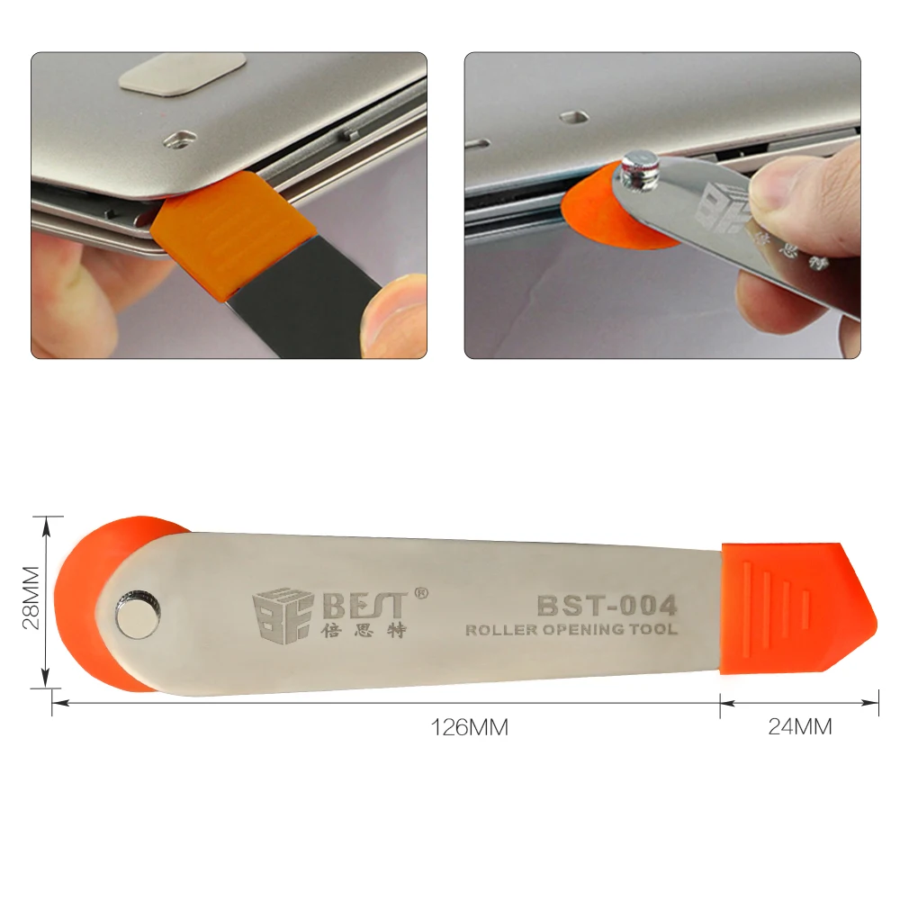 BST-004 Mobile Phone Repair Tools Roller Metal Pry Flexible Steel Crowbar Metal Scraper Phone Tablet Repair Tools