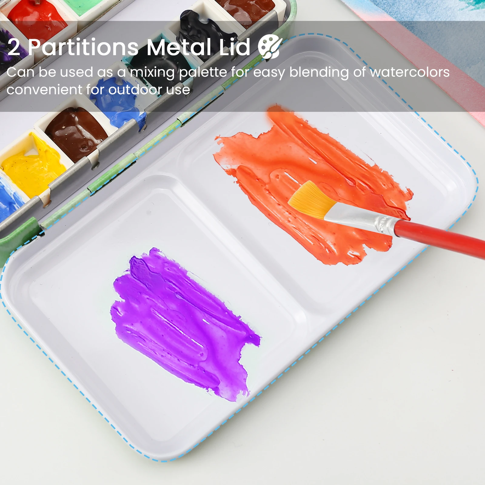 Imagem -05 - Paleta de Lata de Aquarela Estojo de Pintura Vazio de Metal Viagem Faça Você Mesmo Meia Panelas 14 Pcs