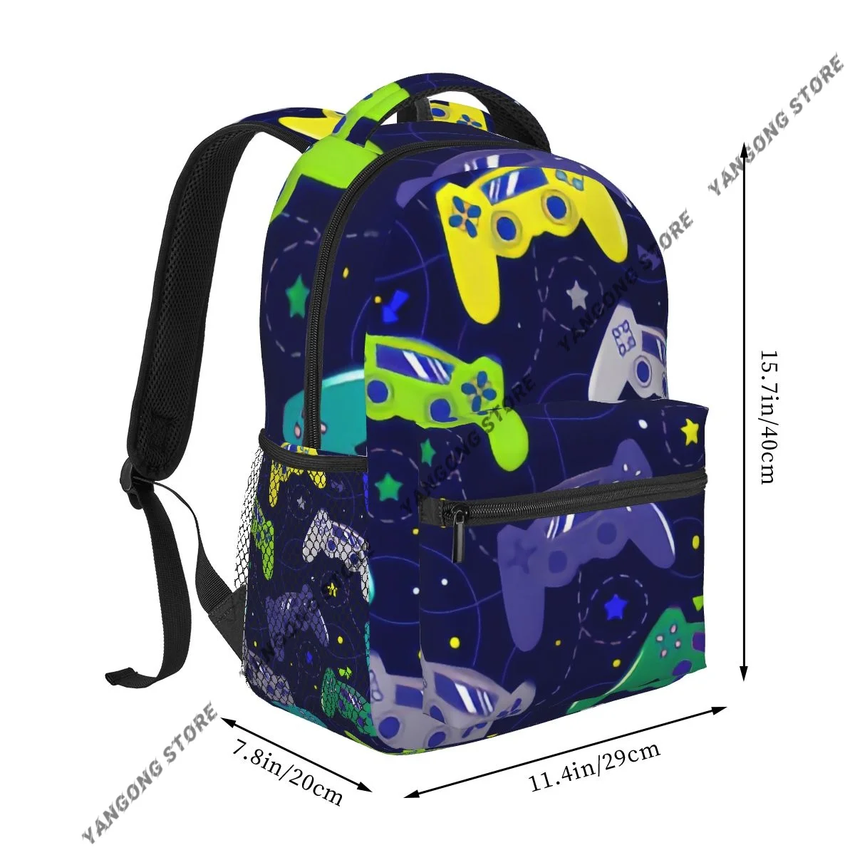 Video Game Controller Print Backpack School Bags Casual for Teenager Girls Shoulder Bag Travel Bags