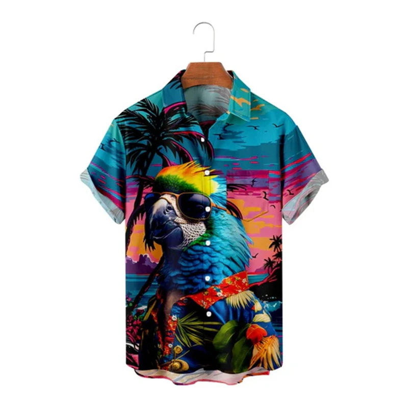 3D Cartoon Animal Print Hawaiian Shirt - usage example