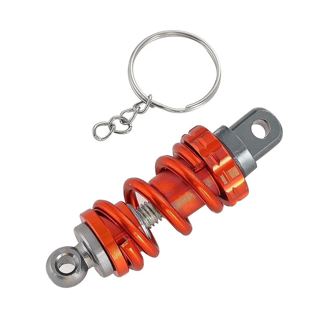 1PC Metal Motorcycle Modification Parts Charm Key Chain Spring Shock Absorber Key Chain Backpack Pendant Auto Mechanic's Gift