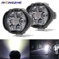 Motorcycle Headlight 6 LED Waterproof Scooters Spotlight Car Auxiliary Lamp Fog Bulb Work Lights white Universal