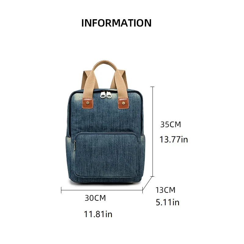 Denim female Backpack Big Capacity Fashion Style Cowboy Cotton Women Backpacks Travel Bags School bag Rucksac totes Computer bag