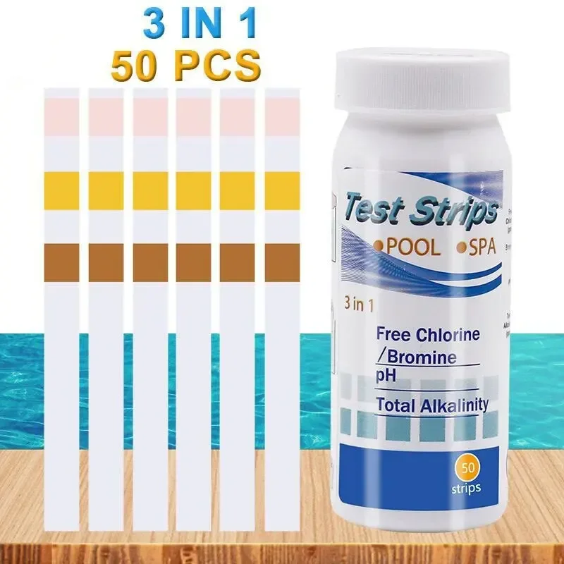 Chlorine PH Test Strips SPA Swimming Pool Aquarium Fish Tank Water Tester Paper Residual Chlorine PH Value Alkalinity Hardness