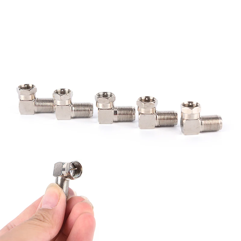 5pcs Right Angle 90 Degree Coaxial Connector F Male To F Female Adapter For RG6 RG5