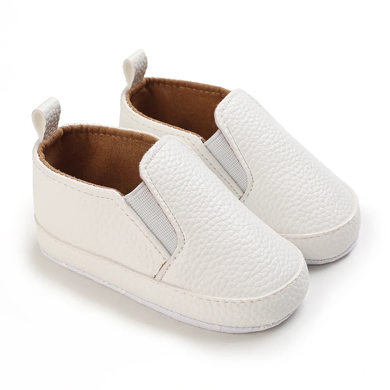Baby Learning Walk Shoes, Slip-on Leather Casual Loafers, Soft Sole Comfortable Footwear for Infants 0-18M