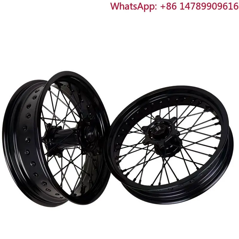 Sturdy 17 Inch Supermoto Wheel Set for [Model] Anodized Aluminum Alloy Rims Hub Assembly High Quality Dirt Bike Spare Parts