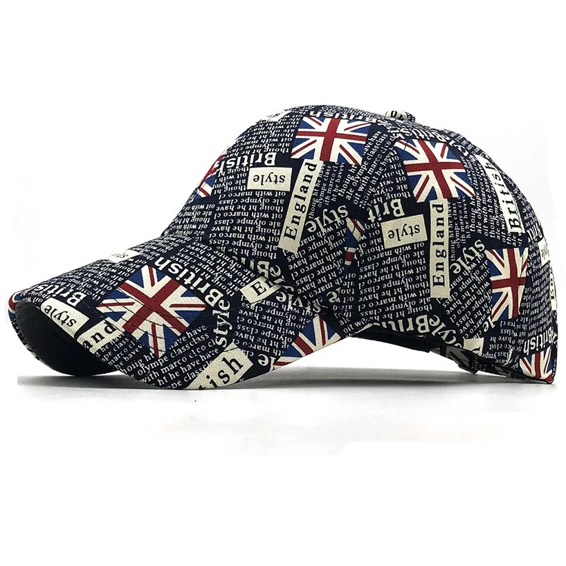 Classic English Flag Graffiti Women\'s Baseball Cap Versatile Fashion Sports Sun Cap Hip Hop Cap Letters Breathable Sun Cap