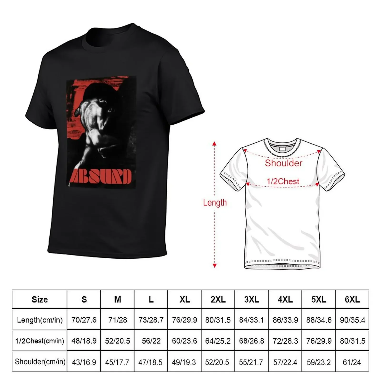 Absurd T-Shirt ciężki czarny celny koszulki graficzne koszulki męskie ubrania