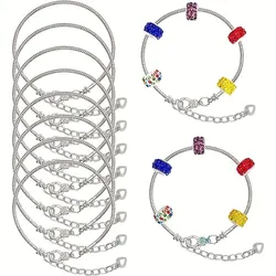 5pcs Gold Silver Bracelet Simple Delicate Snake Chain Bracelet for Women With Heart Lobster For Diy Original Bracelet