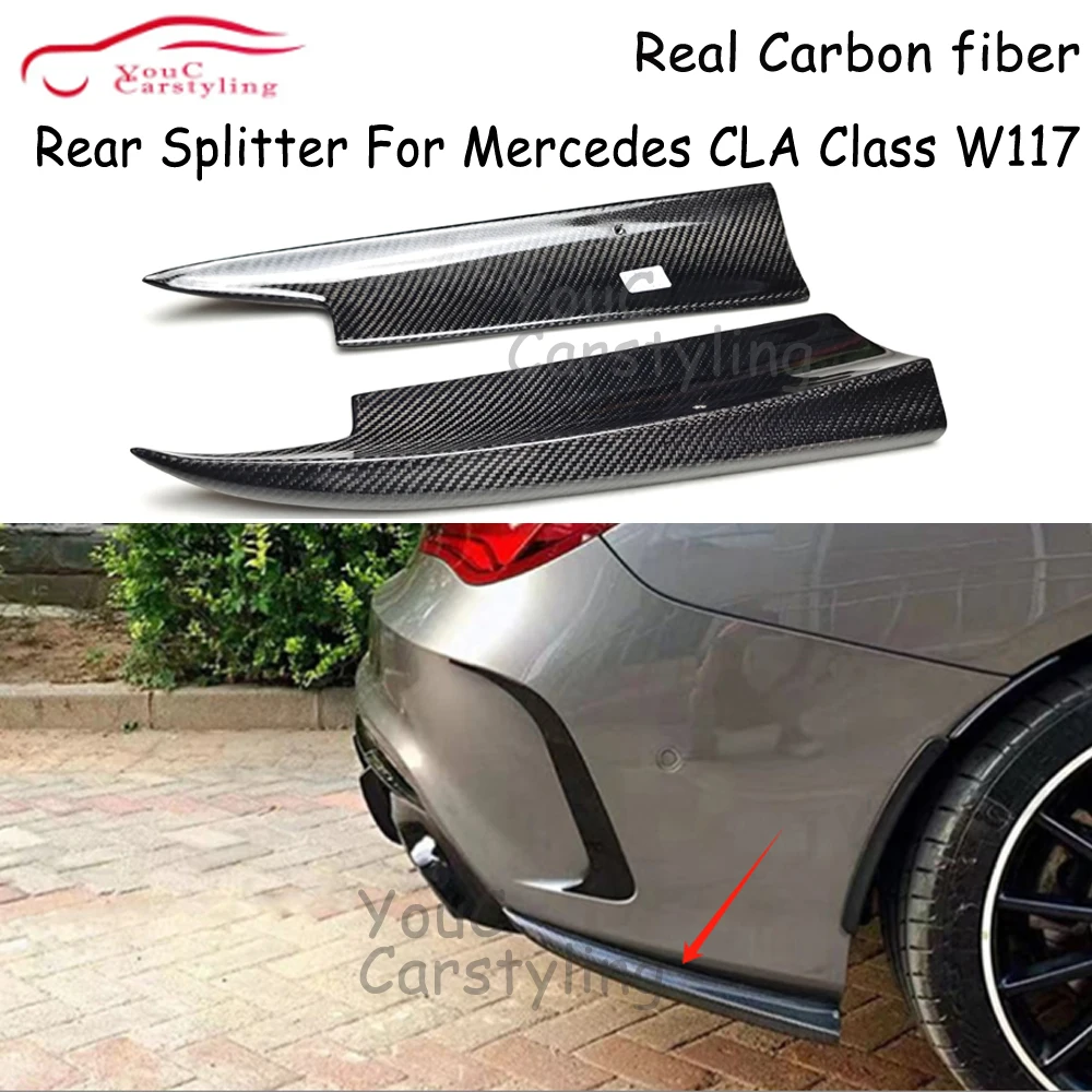 

W117 Carbon Fiber Rear Bumper Splitter For Mercedes CLA Class 2013-2019 CLA180 CLA200 CLA250 CLA45 AMG