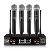 LOMEHO 4 VHF Handheld Wireless Microphone 30m Dynamic Cordless Mic Karaoke System Room Home KTV Wedding Church  Party LO-U78