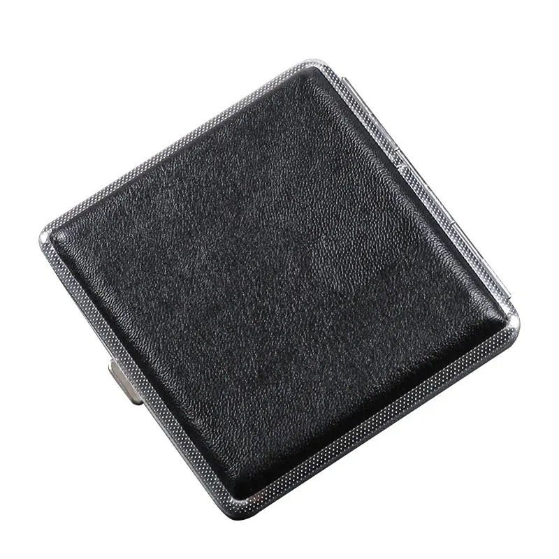 

1pc Double-open Leather Cigars Cigarettes Cases for 20 sticks Cigarette Stainless Steel Tobacco Cigarette Boxes Tools